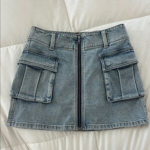 Alice + Olivia Blue Denim Mini Skirt